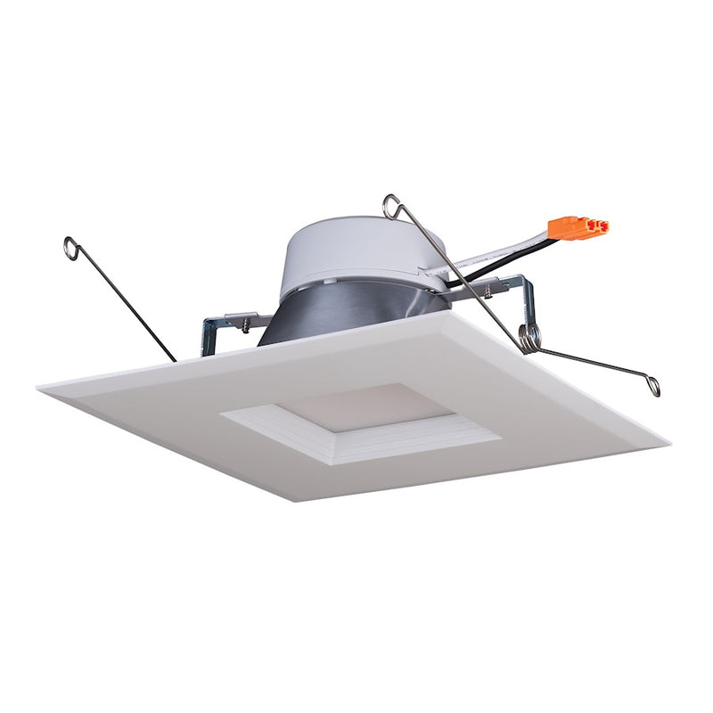 Nuvo Lighting Satco 7in LED Downlight Retrofit 5-6in Square | Modern White Finish | Wet Location Bathroom & Outdoor Recessed Light | 1000 | Model S39771