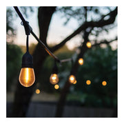 Nuvo Lighting 24ft LED String Light 12-S14 Lamps | Decorative Black and Warm White Glass | Outdoor Patio & Party Room | Model S8020R1