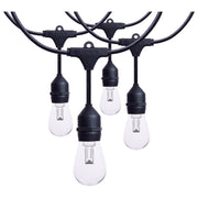 Nuvo Lighting S8031R1 24ft LED String Light | Decorative Black with S14 Lamps | Patio & Party Room | RGBTW with Remote | Model S8031R1