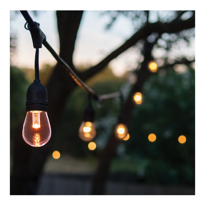 Nuvo Lighting S8031R1 24ft LED String Light | Decorative Black with S14 Lamps | Patio & Party Room | RGBTW with Remote | Model S8031R1