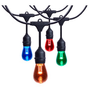 Nuvo Lighting S8033R1 48ft LED String Light | Decorative Black Acrylic S14 Bulbs | Patio & Party Lighting | RGBTW Remote Control, 150 | Model S8033R1