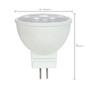 Nuvo Lighting Satco 3W LED MR11 3000K 25° Beam | Clear Glass GU4 Bi-Pin Base | Accent & Display Lighting | 210 Lumens, 80 CRI, Dimmable | Model S9281