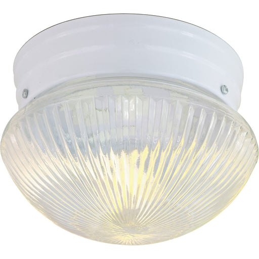 Nuvo SF76-253 10in 2-Light Flush Mount | Traditional White and Clear Ribbed Glass | Hallway & Bathroom Ceiling Light | 10 x 10 x 6 in | Model SF76-253