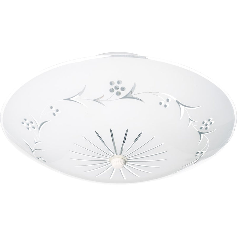 Nuvo Lighting 2-Light 12in Round Flush Mount | Traditional White Glass | Bathroom & Hallway Ceiling Light | 12 x 12 x 4.75 in | Model SF76-268