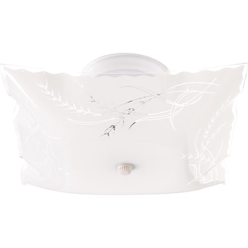 Nuvo SF76-270 12in 2-Light Flush Mount | Traditional White and Wheat Ruffled Glass | Bathroom & Hallway Ceiling Light | 11.75 x 11.75 x | Model SF76-270