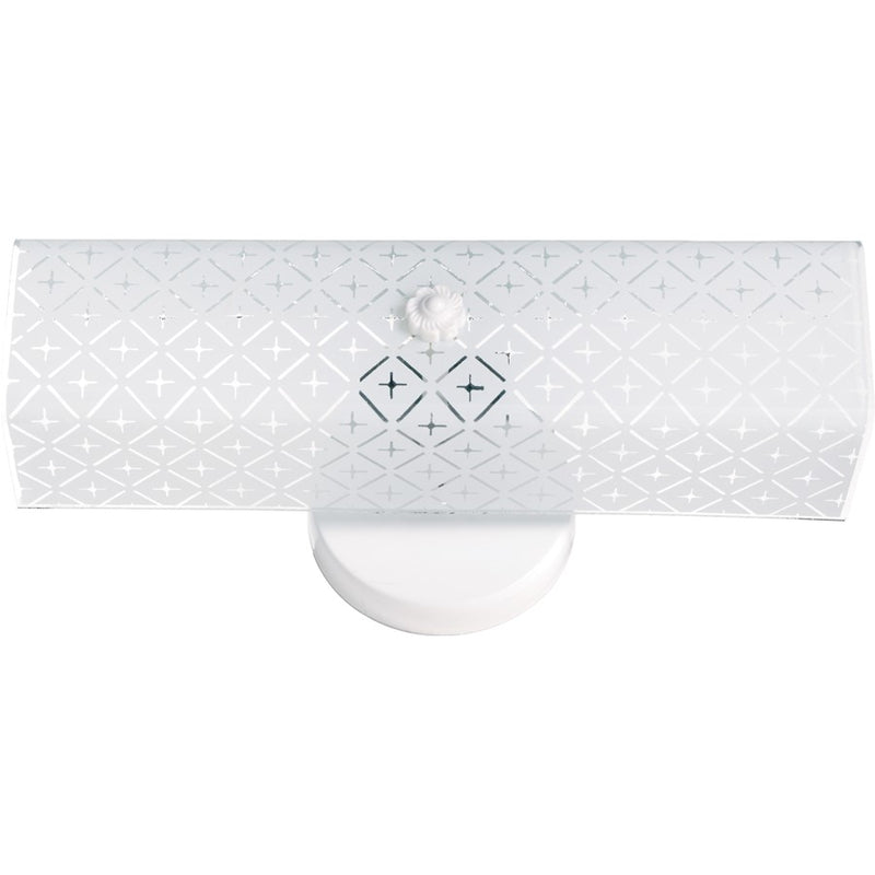 Nuvo Lighting SF76-276 14in 2-Light Vanity Light | Traditional White and Diamond U-Channel Glass | Bathroom Vanity | 14 x 4.75 x 4.25 in | Model SF76-276