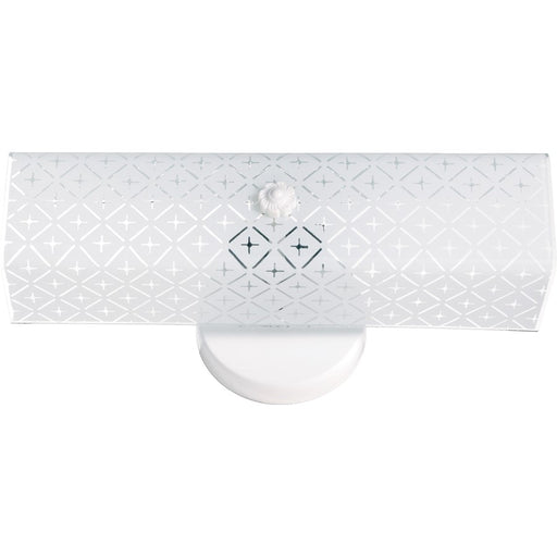 Nuvo Lighting SF76-276 14in 2-Light Vanity Light | Traditional White and Diamond U-Channel Glass | Bathroom Vanity | 14 x 4.75 x 4.25 in | Model SF76-276