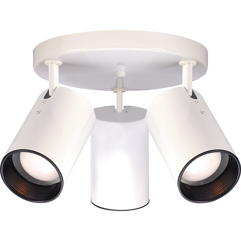 Nuvo Lighting SF76-416 14in 3-Light Flush Mount | Traditional White Aluminum Straight Cylinder | Hallway & Bathroom | 14 x 14 x 8.5 in | Model SF76-416