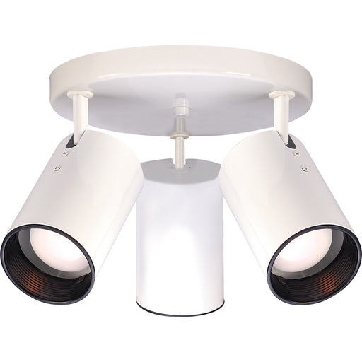 Nuvo Lighting SF76-416 14in 3-Light Flush Mount | Traditional White Aluminum Straight Cylinder | Hallway & Bathroom | 14 x 14 x 8.5 in | Model SF76-416