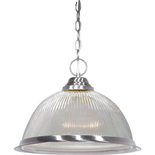 Nuvo Lighting SF76-446 15in 1-Light Pendant | Traditional Brushed Nickel and Clear Glass | Kitchen Island & Dining Room | 15 x 15 x 10.5 | Model SF76-446
