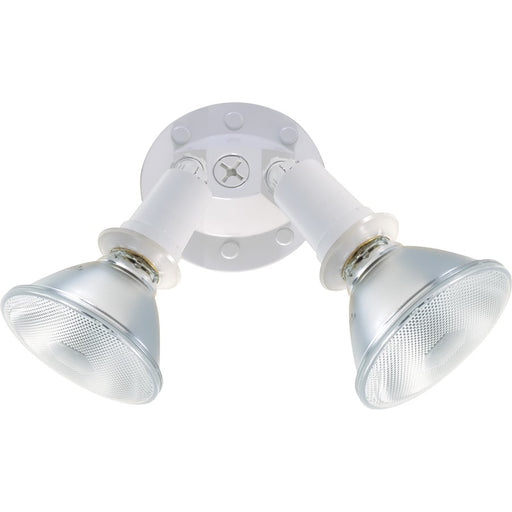 Nuvo SF76-522 2-Light 10in Flood Light | Traditional White Aluminum Adjustable Swivel | Outdoor Security & Landscape Lighting | 10 x 5 in | Model SF76-522