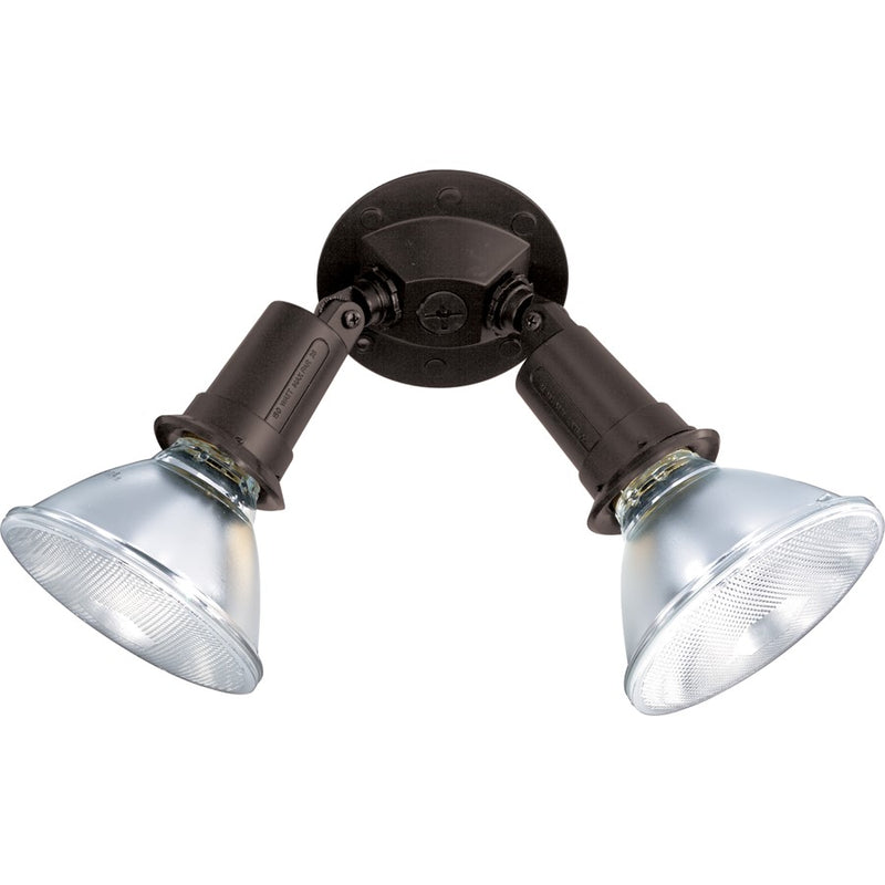 Nuvo SF76-523 10in 2-Light Flood Light | Traditional Black Aluminum Adjustable Swivel | Outdoor Exterior & Security Lighting | 10 x 5 in | Model SF76-523
