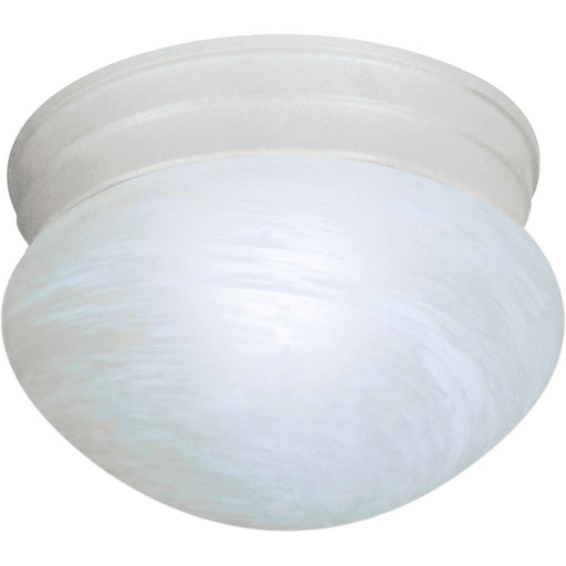 Nuvo SF76-612 8in 1-Light Flush Mount | Traditional Textured White and Alabaster Glass | Hallway & Bathroom Ceiling Light | 7.5 x 7.5 x 5 | Model SF76-612
