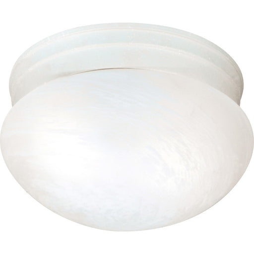 Nuvo 2-Light 10in Flush Mount | Traditional Textured White and Alabaster Mushroom Glass | Hallway & Bathroom Ceiling Light | 10 x 10 x 6 | Model SF76-613