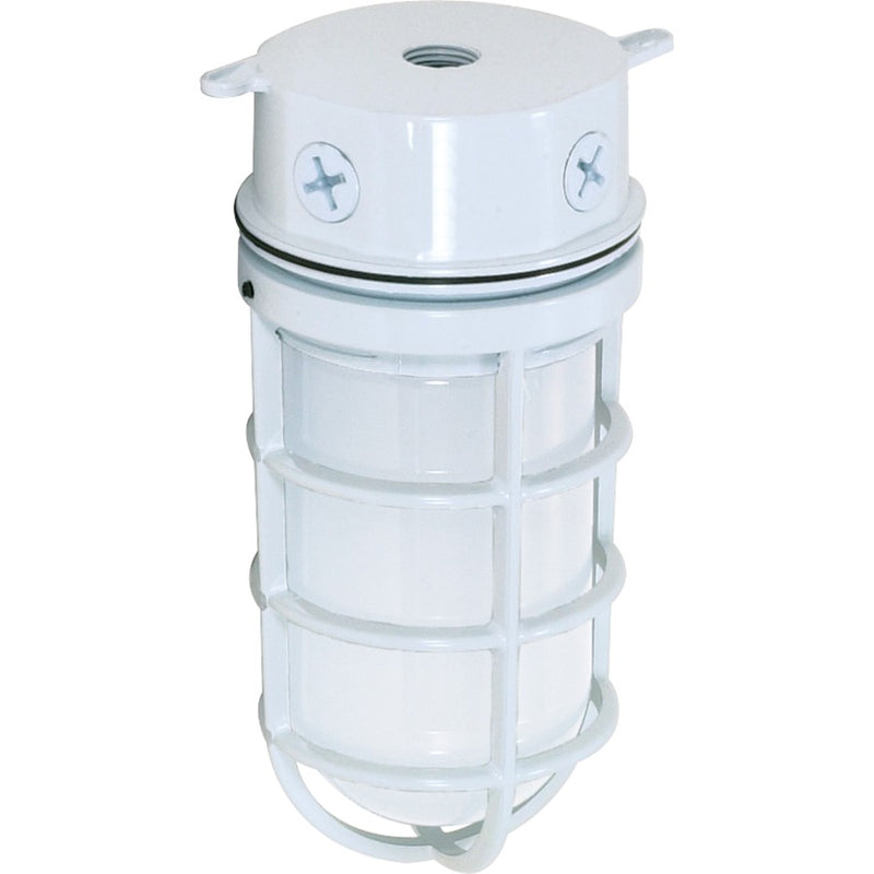 Nuvo SF76-616 1-Light 10in Industrial Surface Mount | White Steel and Frosted Glass | Covered Patio & Entryway | 10 x 10 x 4.25 in | Model SF76-616