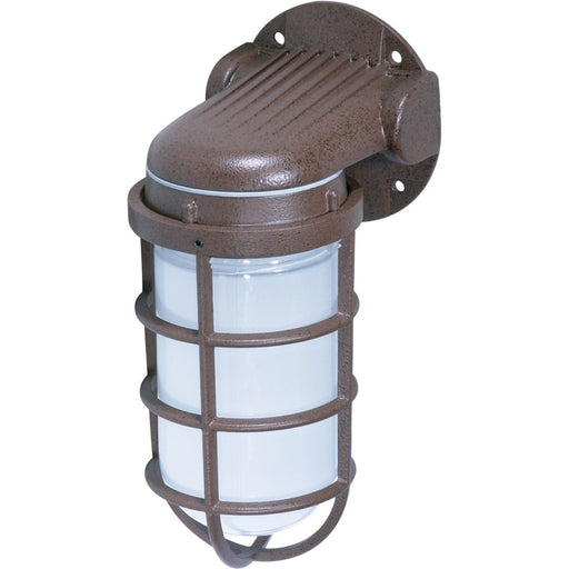 Nuvo SF76-621 1-Light Outdoor Wall Mount | Industrial Old Bronze and Frosted Glass | Covered Patio & Entryway | 4.25 x 9.375 in | Model SF76-621