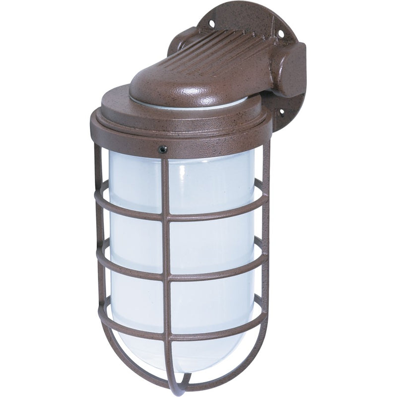 Nuvo SF76-623 11in 1-Light Outdoor Wall Mount | Traditional Old Bronze and Frosted Glass | Covered Patio & Entryway | 5.5 x 11 in | Model SF76-623