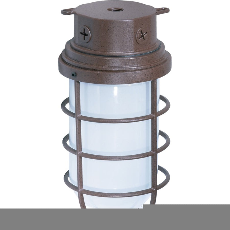 Nuvo SF76-627 11in 1-Light Surface Mount | Industrial Old Bronze and Frosted Glass | Covered Patio & Entryway | 5.5 x 11 in | Model SF76-627
