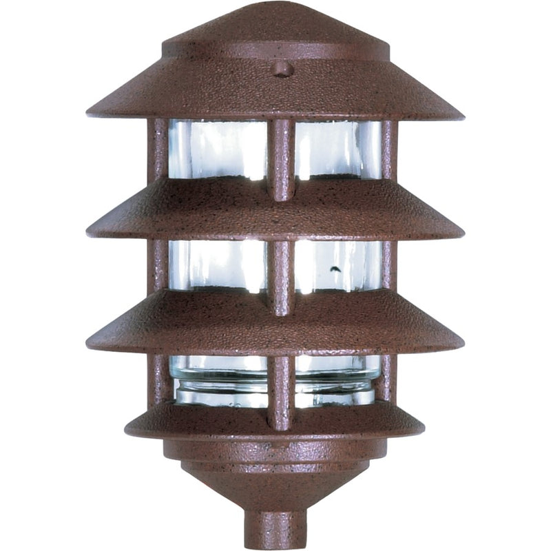 Nuvo Lighting 4 Louver Pagoda 8.6in 1-Light Garden Light | Traditional Old Bronze | Landscape & Pathway Accent | 6.1 x 8.6 in, Wet Rated | Model SF76-633