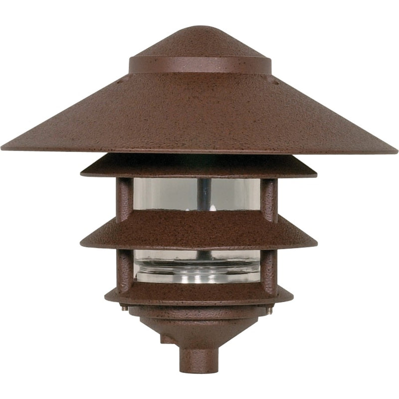 Nuvo Lighting 4-Louver Large 10in Top Pagoda Outdoor Wall Light | Traditional Old Bronze | Covered Patio & Entryway | 9.625 x 9.625 x | Model SF76-637
