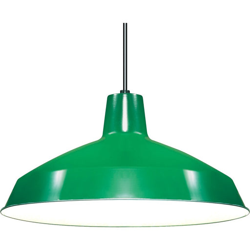 Nuvo Warehouse 16in 1-Light Pendant | Traditional Green Aluminum Warehouse Shade | Kitchen Island & Dining Room | 16 x 16 x 8.125 in | Model SF76-660