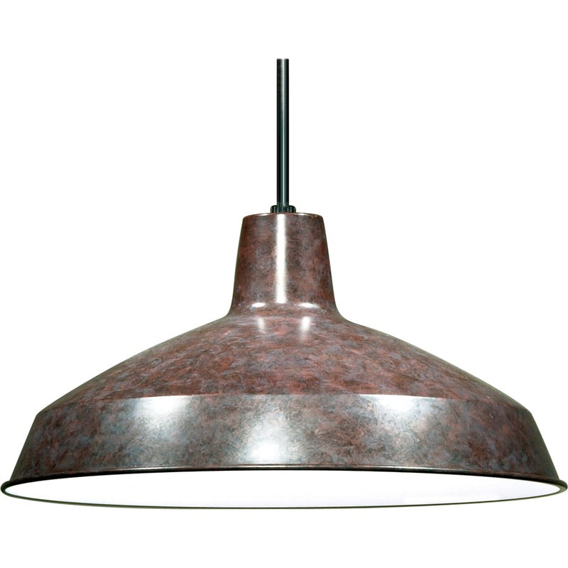 Nuvo Lighting SF76-662 16in 1-Light Pendant | Traditional Old Bronze Aluminum Warehouse Shade | Kitchen Island & Dining Room | 16 x 16 x | Model SF76-662