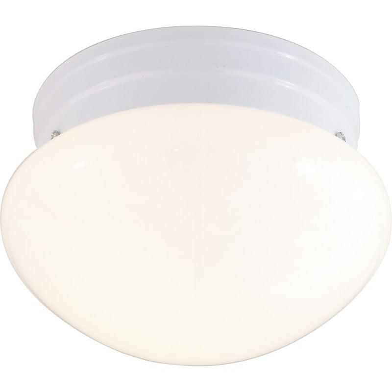 Nuvo Lighting Small Mushroom 8in 1-Light Flush Mount | Traditional White Glass | Bathroom & Hallway Ceiling Light | 7.5 x 7.5 x 5 in | Model SF77-060
