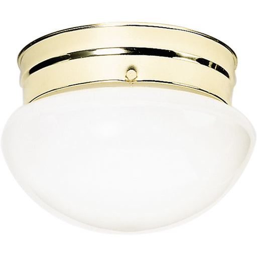 Nuvo Medium Mushroom 10in 2-Light Flush Mount | Traditional Polished Brass and White Glass | Entryway & Hallway | 9.5 x 9.5 x 6 in | Model SF77-061