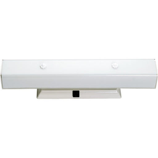 Nuvo Lighting 24in 4-Light Vanity Light | Traditional White and White U Channel Glass | Bathroom Vanity | 24 x 4.75 x 4.25 in | Model SF77-088