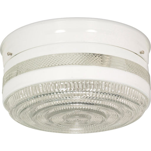Nuvo SF77-099 10in 2-Light Flush Mount | Traditional White and Large Crystal Glass | Entryway & Hallway | 10 x 10 x 7 in | Model SF77-099