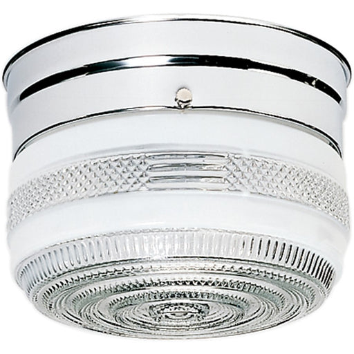 Nuvo SF77-100 6in 1-Light Flush Mount | Traditional Polished Chrome and Crystal White Glass | Hallway & Bathroom | 6 x 6 x 5 in | Model SF77-100