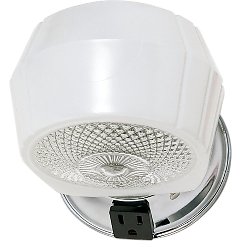 Nuvo 1-Light 5in Vanity Light | Traditional Polished Chrome and White Crystal Glass | Bathroom Vanity | 4.75 x 4.75 x 6.75 in | Model SF77-121B