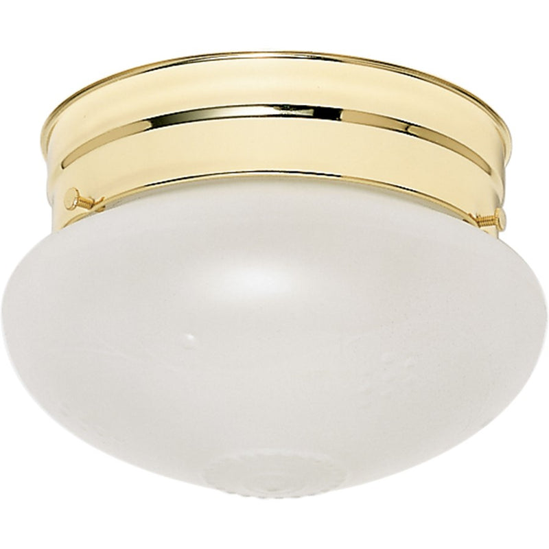 Nuvo SF77-123 6in 1-Light Flush Mount | Traditional Polished Brass and Frosted Grape Glass | Hallway & Bathroom | 6 x 6 x 5 in | Model SF77-123