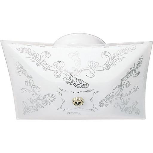 Nuvo Lighting SF77-126 12in 2-Light Flush Mount | Traditional White and Floral Glass | Entryway & Hallway | 11.75 x 11.75 x 4.75 in | Model SF77-126