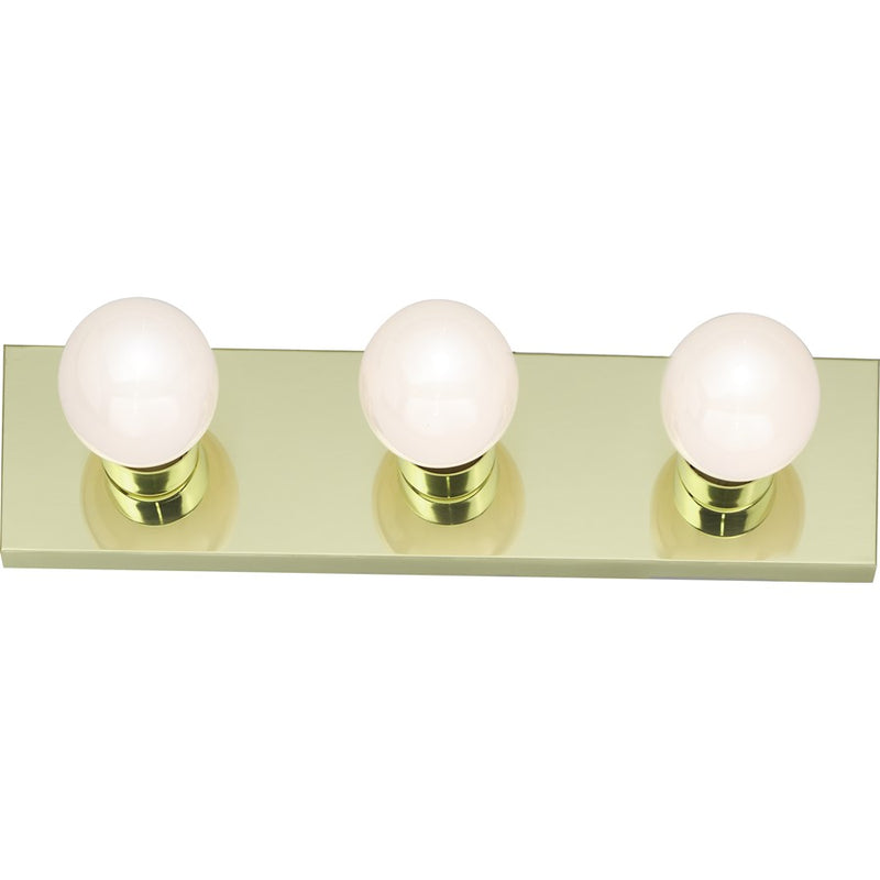 Nuvo Lighting SF77-188 3-Light 18in Vanity Strip | Traditional Polished Brass and Clear Glass | Bathroom Vanity Light | 18 x 4.75 x 2 in | Model SF77-188