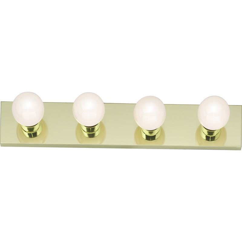 Nuvo Lighting SF77-189 24in 4-Light Vanity Strip | Traditional Polished Brass and Clear Glass | Bathroom Vanity Light | 24 x 2 x 4.75 in | Model SF77-189