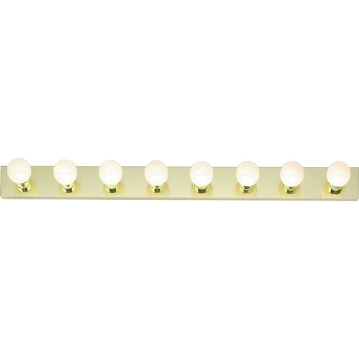 Nuvo Lighting 48in 8-Light Vanity Strip | Traditional Polished Brass and Clear Glass | Bathroom Vanity | 48 x 4.75 x 2 in | Model SF77-191