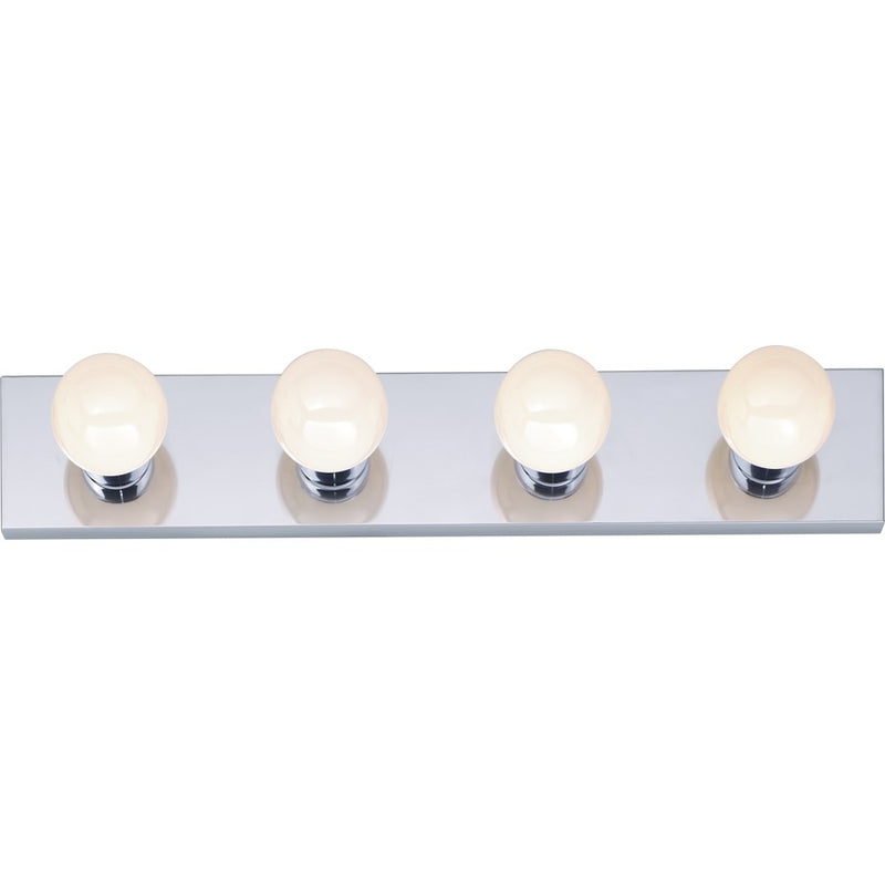 Nuvo Lighting 4-Light 24in Vanity Strip | Traditional Polished Chrome and Clear Glass | Bathroom Vanity Light | 24 x 4.75 x 2 in | Model SF77-193