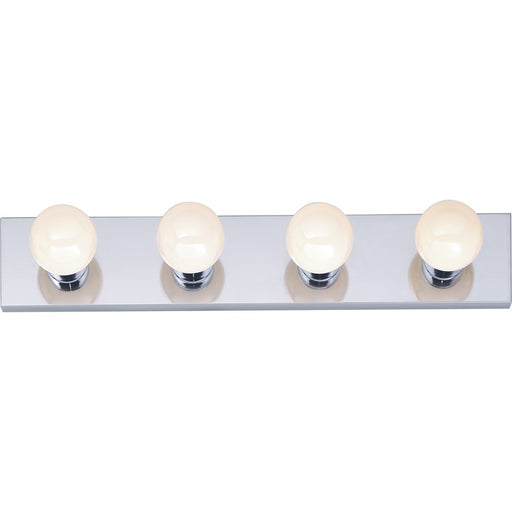 Nuvo Lighting 4-Light 24in Vanity Strip | Traditional Polished Chrome and Clear Glass | Bathroom Vanity Light | 24 x 4.75 x 2 in | Model SF77-193