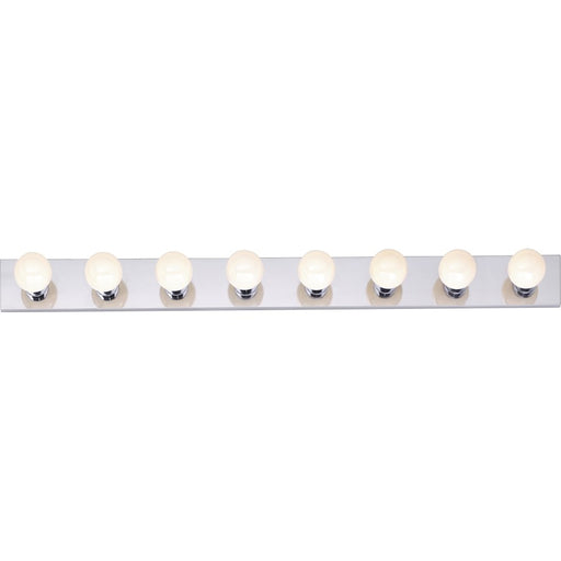 Nuvo Lighting 48in 8-Light Vanity Strip | Traditional Polished Chrome and Clear Glass | Bathroom Vanity Light | 48 x 2 x 4.75 in | Model SF77-195
