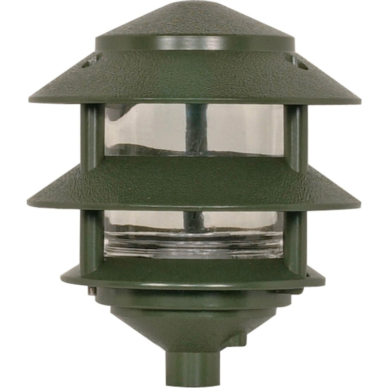 Nuvo Lighting 3-Tier Garden Light | Traditional Green Landscape Light | Garden & Pathway Accent | 6.125 x 6.125 x 7.125 in, Wet Rated | Model SF77-323