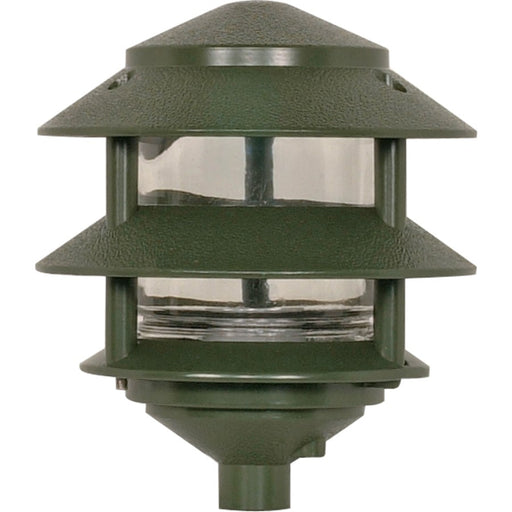 Nuvo Lighting 3-Tier Garden Light | Traditional Green Landscape Light | Garden & Pathway Accent | 6.125 x 6.125 x 7.125 in, Wet Rated | Model SF77-323