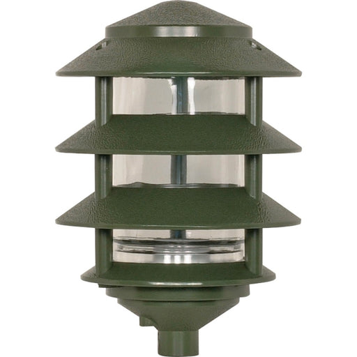 Nuvo Lighting 4-Tier Garden Light | Traditional Green Landscape Spike Light | Garden & Pathway Accent | 6.125 x 6.125 x 8.625 in, 1-Light | Model SF77-324