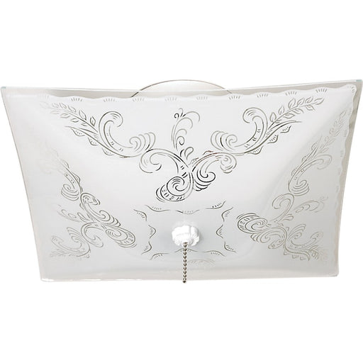Nuvo SF77-392 12in 2-Light Flush Mount | Traditional White and Floral Glass | Kitchen & Bathroom Ceiling Light | 11.75 x 4.75 in | Model SF77-392