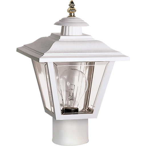 Nuvo Lighting SF77 13in 1-Light Post Lantern | Traditional White Aluminum and Acrylic | Outdoor Post & Garden Path | 7.75 x 7.75 x 12.5 in | Model SF77-899