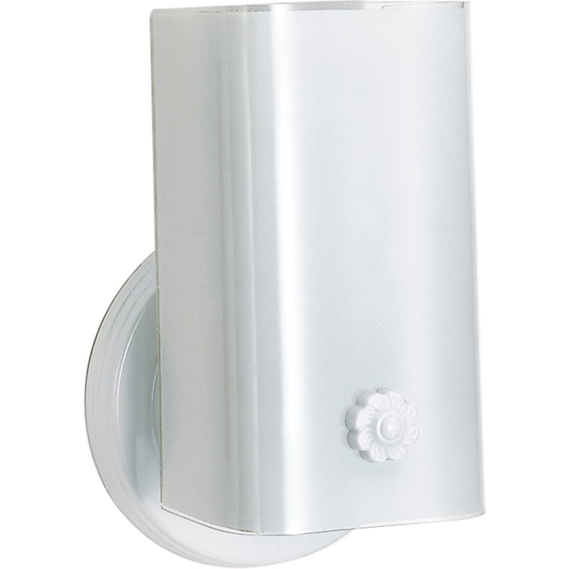 Nuvo Lighting SF77-989 1-Light 7in Vanity Light | Traditional White and White U-Channel Glass | Bathroom Vanity | 4.5 x 7.5 in | Model SF77-989