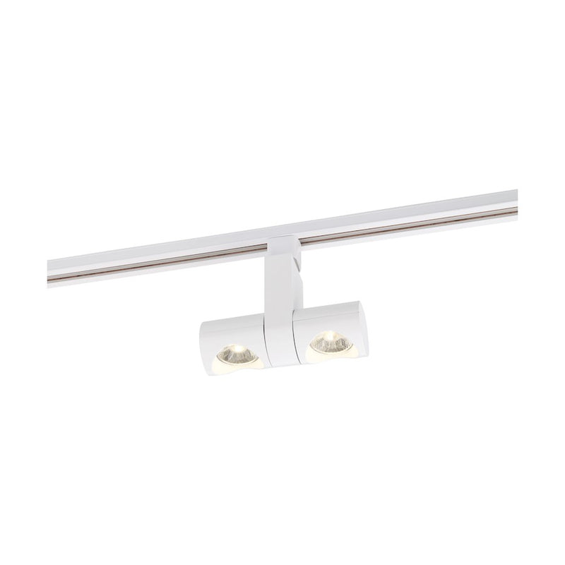 Nuvo Lighting TH483 24W LED Track Head | Modern White Dual Pipe | Living Room & Retail Accent | 2040 Lumens 3000K 90CRI Dimmable | Model TH483