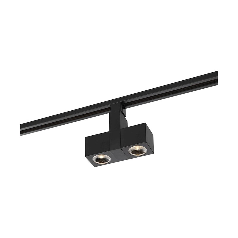 Nuvo Lighting TH484 LED 24W Track Head Dual Square Black 24° Beam Angle | Modern Contemporary Black Finish | Living Room & Retail Accent | Model TH484