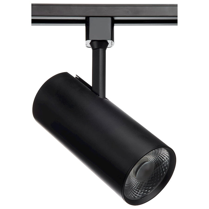 Nuvo Satco Pro Series 30W LED Track Head | Transitional Black Cylinder | Commercial Retail & Hospitality Accent | 2000 Lumens 24° Beam | Model TH622