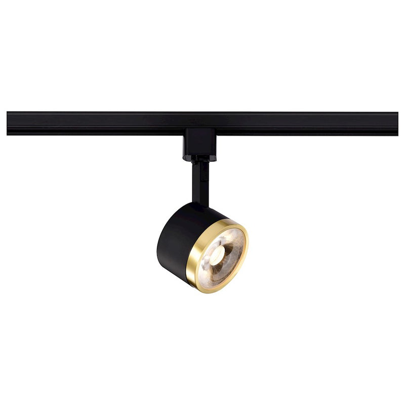 Satco 12W 635 LED Track Head Round 3000K, Matte Black/Brushed Brass